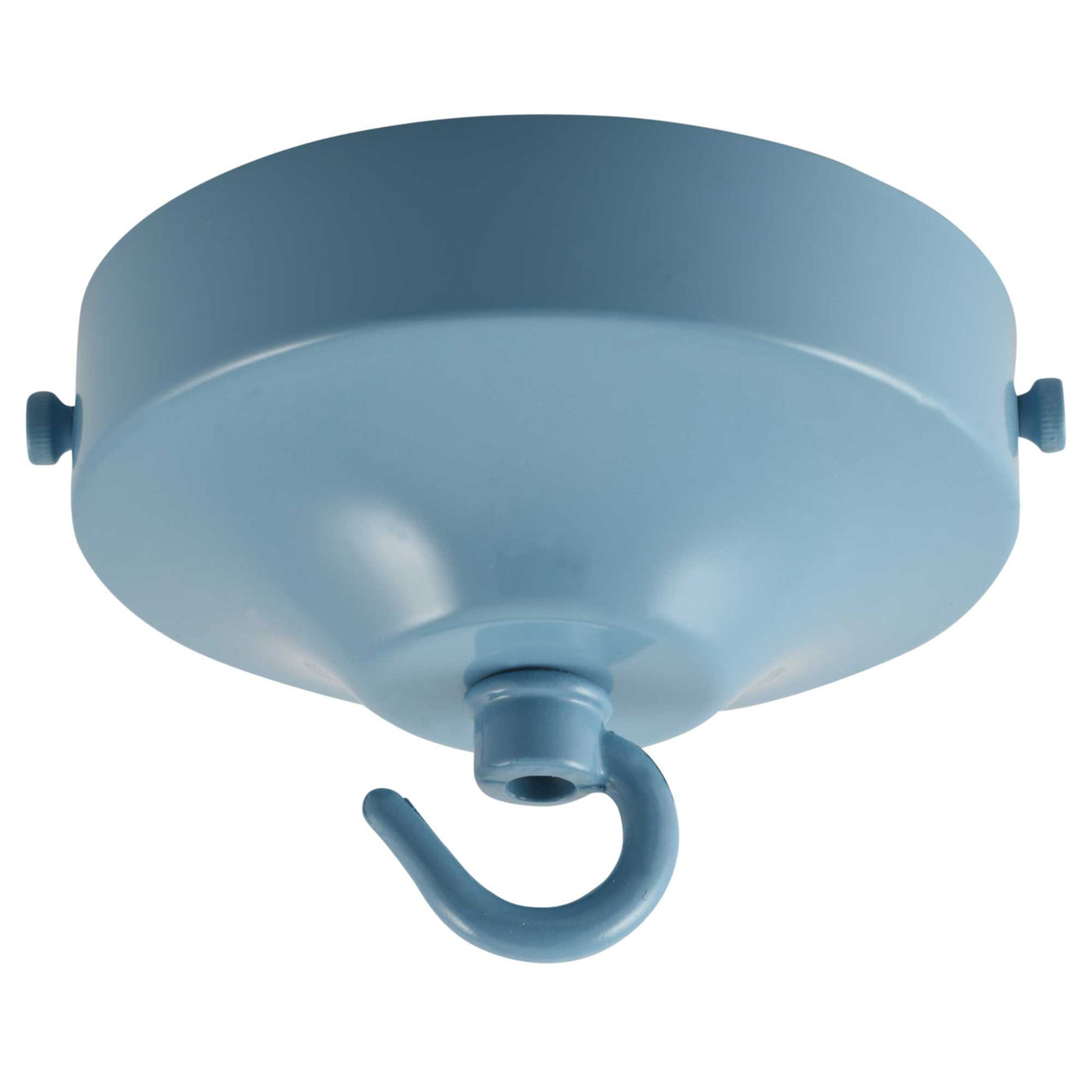 ElekTek 100mm Diameter Convex Ceiling Rose with Strap Bracket and Hook Metallic and Powder Coated Finishes 