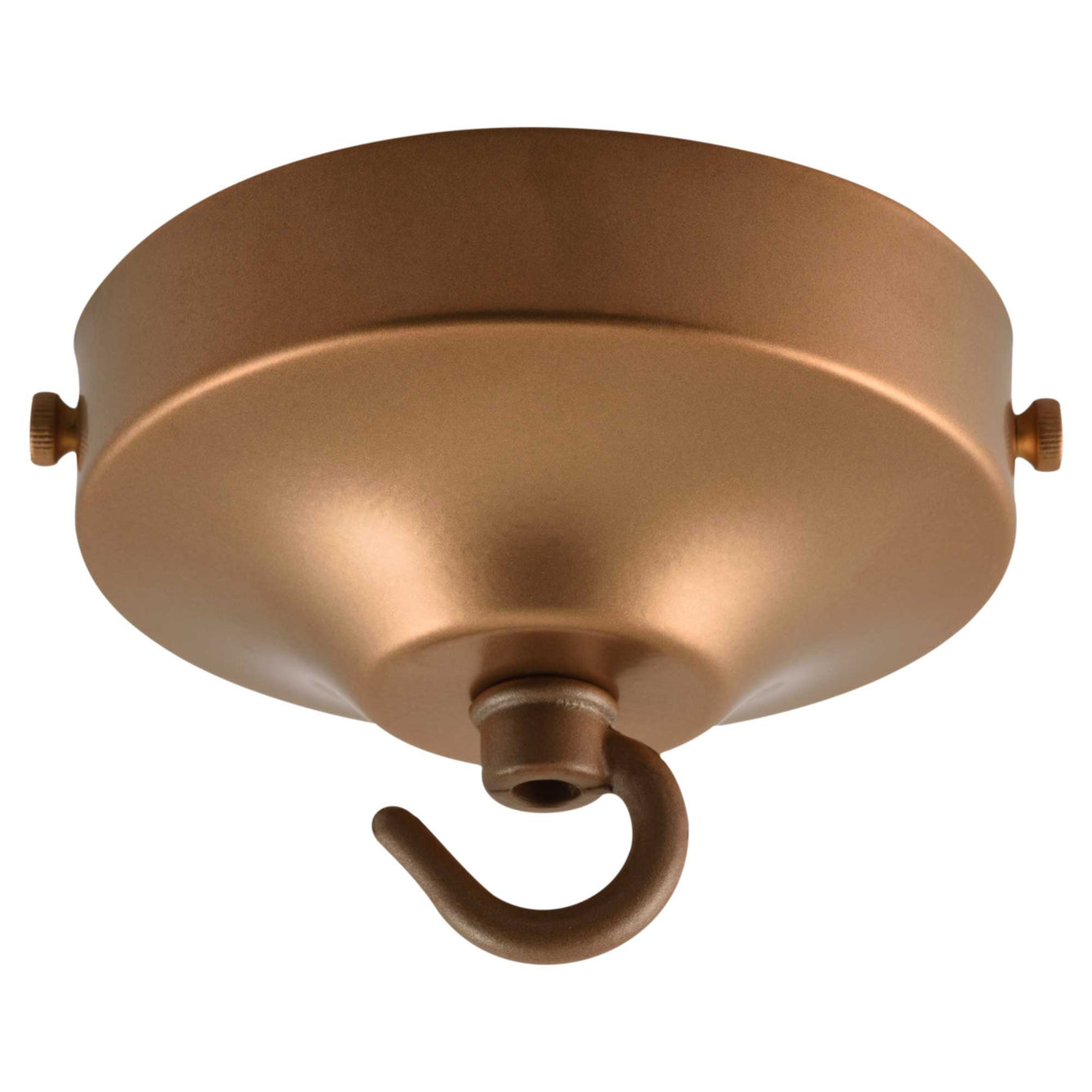 ElekTek 100mm Diameter Convex Ceiling Rose with Strap Bracket and Hook Metallic and Powder Coated Finishes Antique White