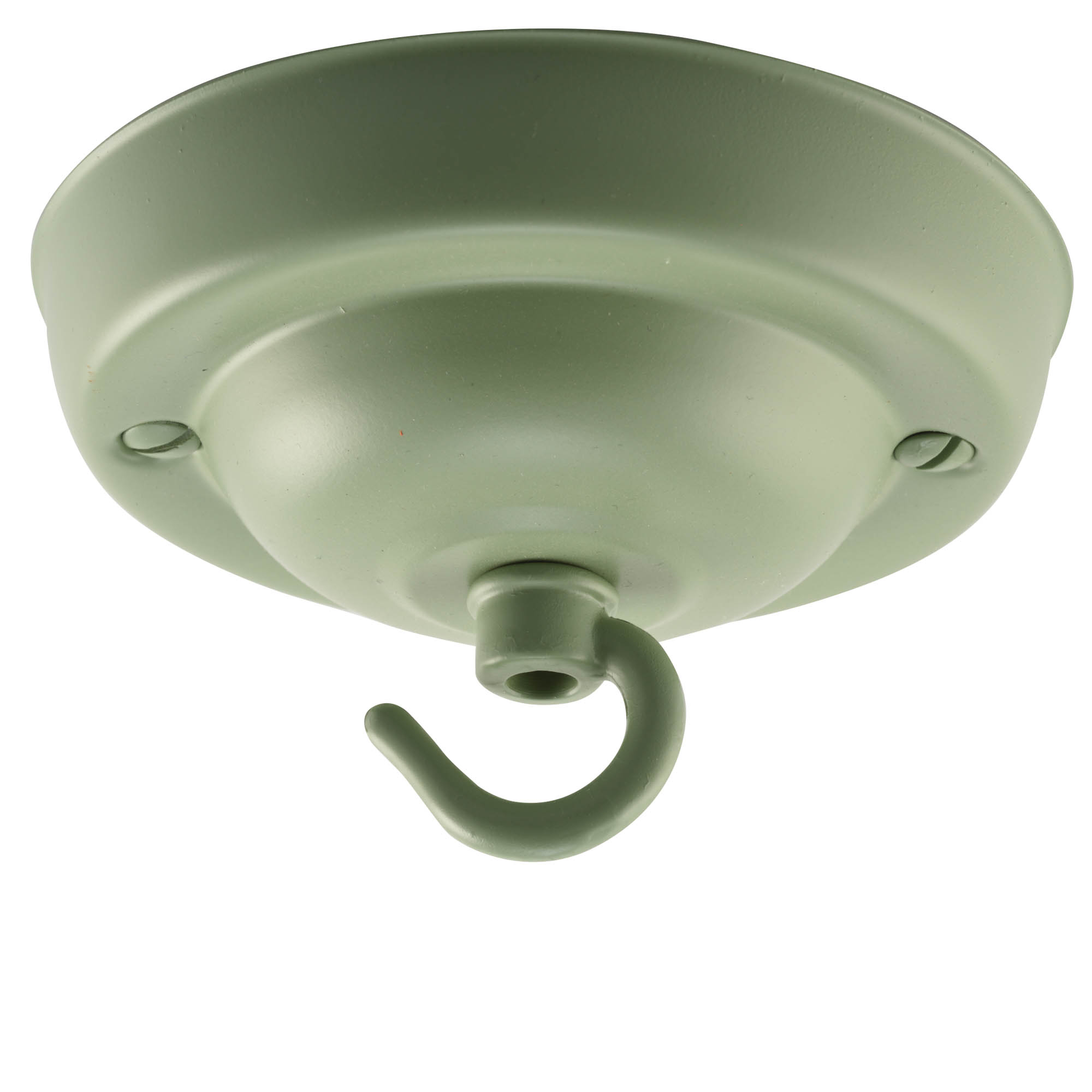 ElekTek Rosone Da Soffitto Piatto – Diametro 100 Mm, Con Gancio E Staffa, Per Lampadari E Accessori A Sospensione, Fino A 5 Kg, Colore Nichel