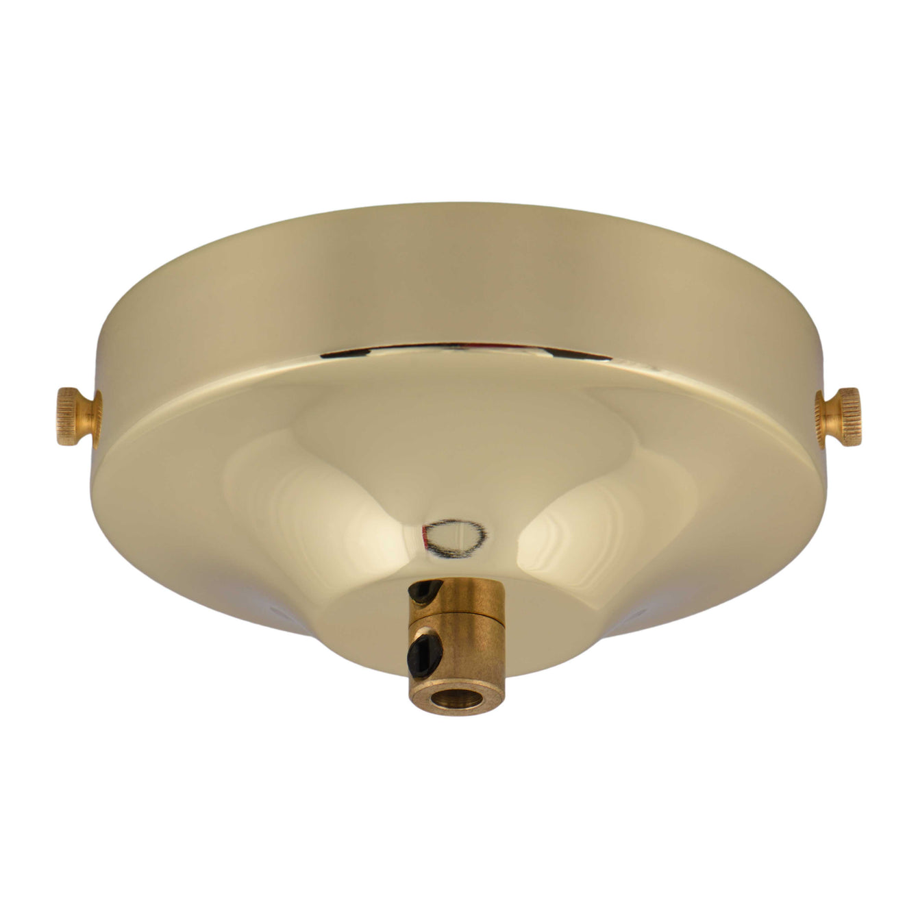 ElekTek 100mm Diameter Convex Ceiling Rose with Strap Bracket and Cord Grip Metallic Finishes Powder Coated Colours - Buy It Better Antique Brass