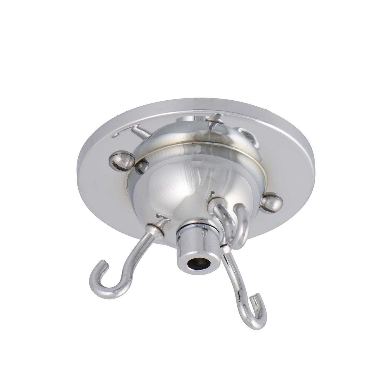 ElekTek 3 Hook Ceiling Rose With Matching Screws and Cord Grip Colours - Buy It Better Nickel