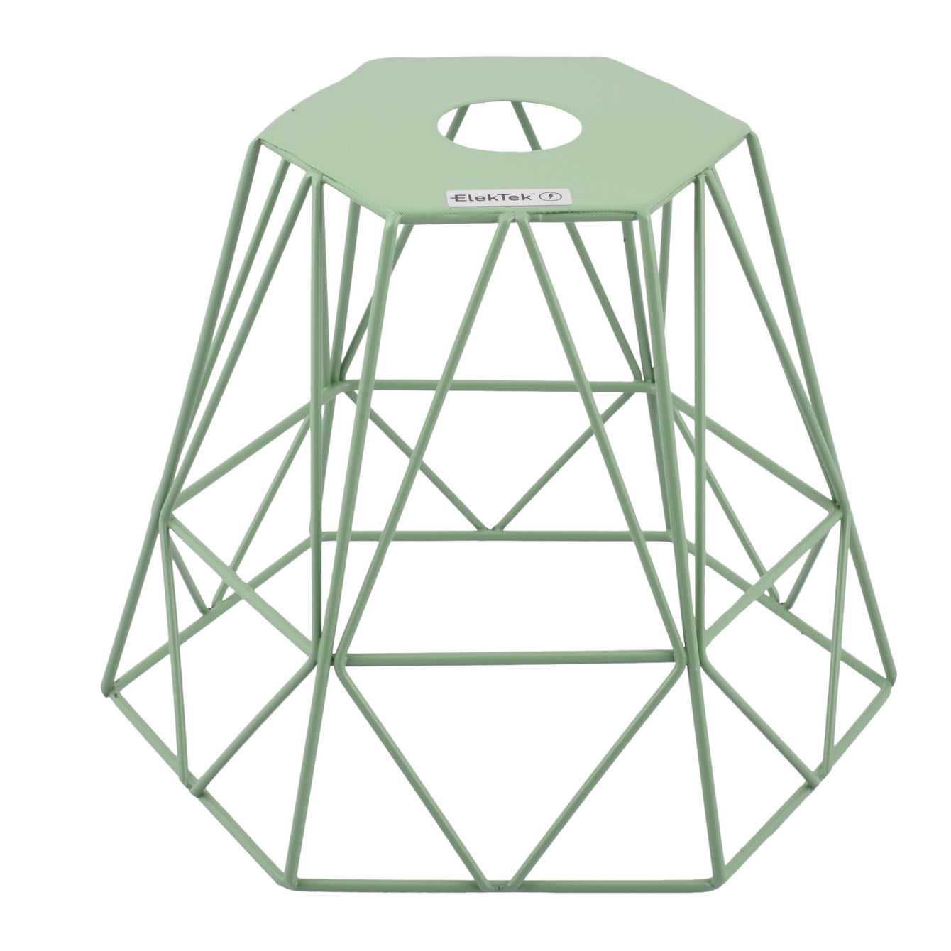 ElekTek Vintage Mora Hexagonal Medium Polyangle Cage Wire Frame Lamp Shade Colours - Buy It Better Antique White