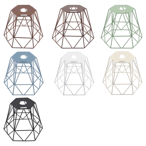 ElekTek Vintage Mora Hexagonal Medium Polyangle Cage Wire Frame Lamp Shade Colours