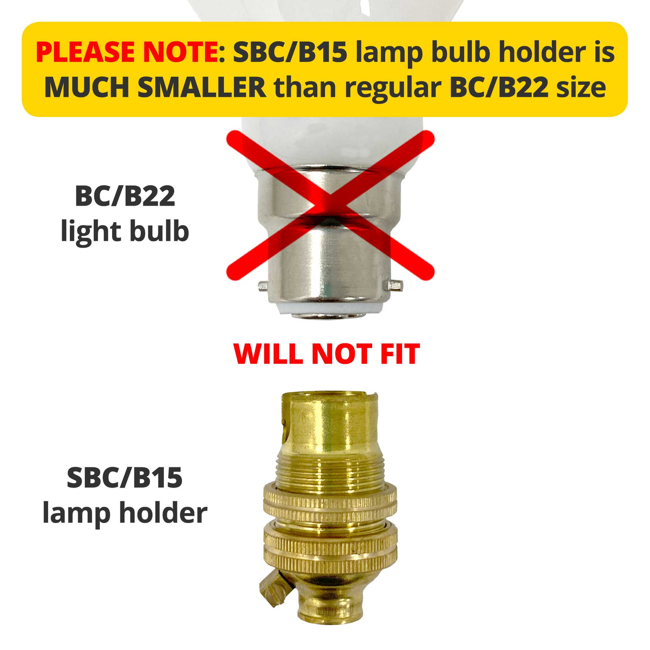 ElekTek Lamp Holder 10mm or Half Inch Entry Miniature Small Bayonet Cap SBC B15 With Shade Ring Solid Brass Bronze / 10mm