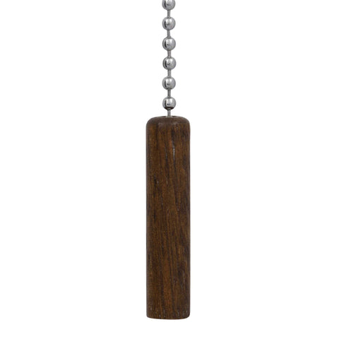 ElekTek Light Pull Chain Small Oak Cylinder With 80cm Matching Chain