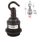 ElekTek ES Edison Screw E27 Lamp Holder Shade Ring With Accessory Hook Brass