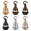 ElekTek ES Edison Screw E27 Lamp Holder Shade Ring With Accessory Hook Brass - Buy It Better
