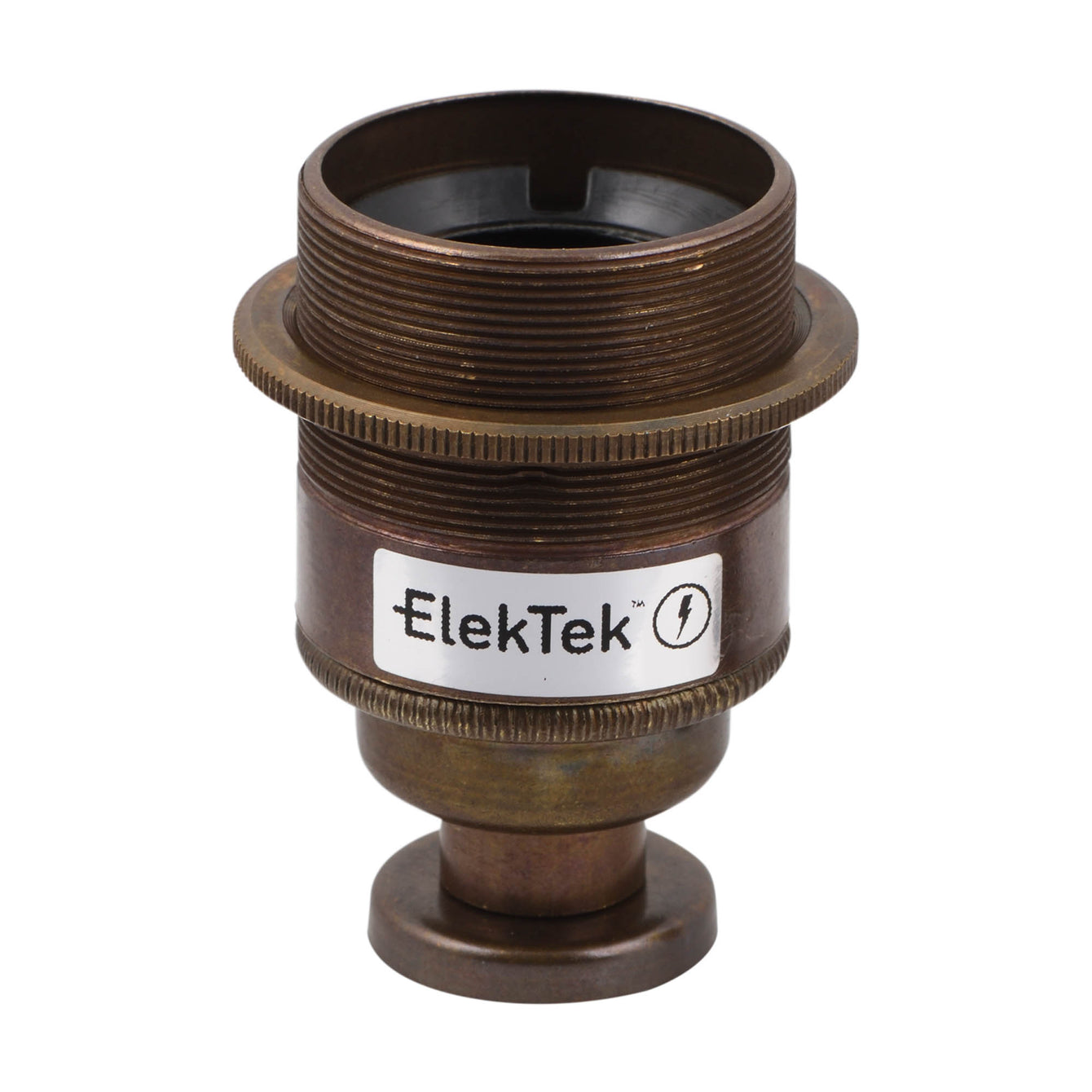 ElekTek ES Edison Screw E27 Lamp Holder Shade Ring With Back Plate Cover and Screws Brass and Matched Cover - Buy It Better 