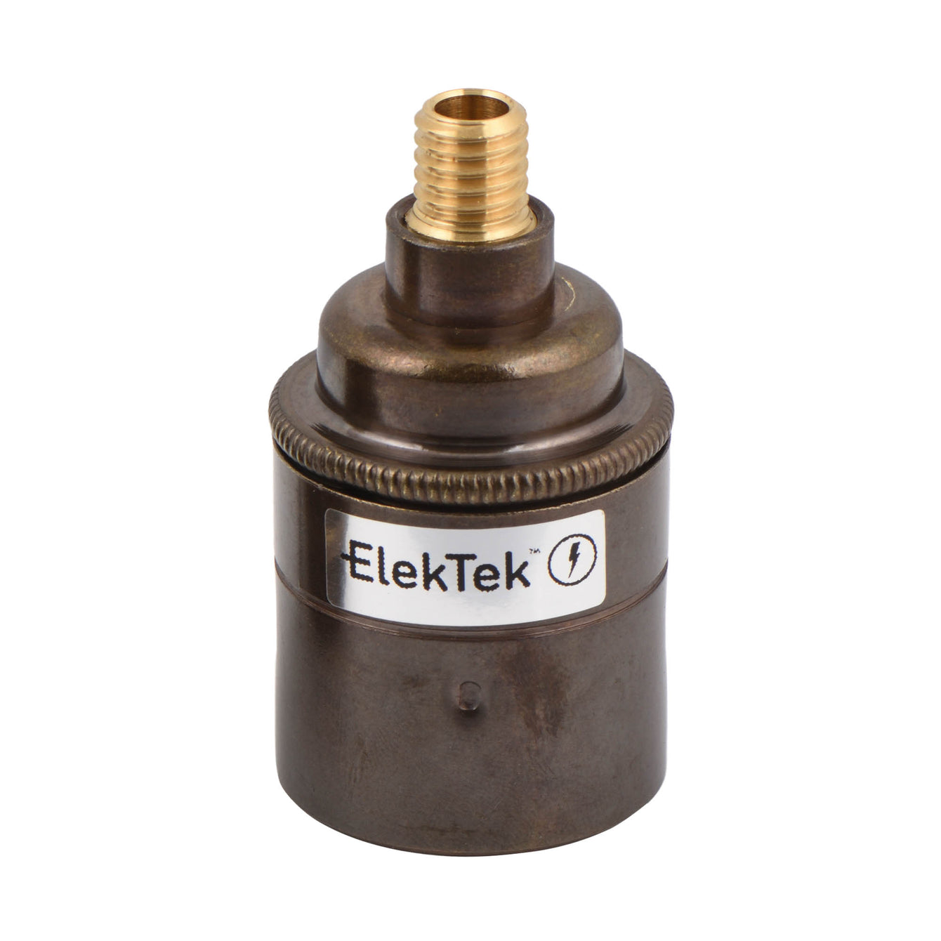ElekTek ES Edison Screw E27 Lamp Holder Plain Skirt With Wood Nipple Brass - Buy It Better 