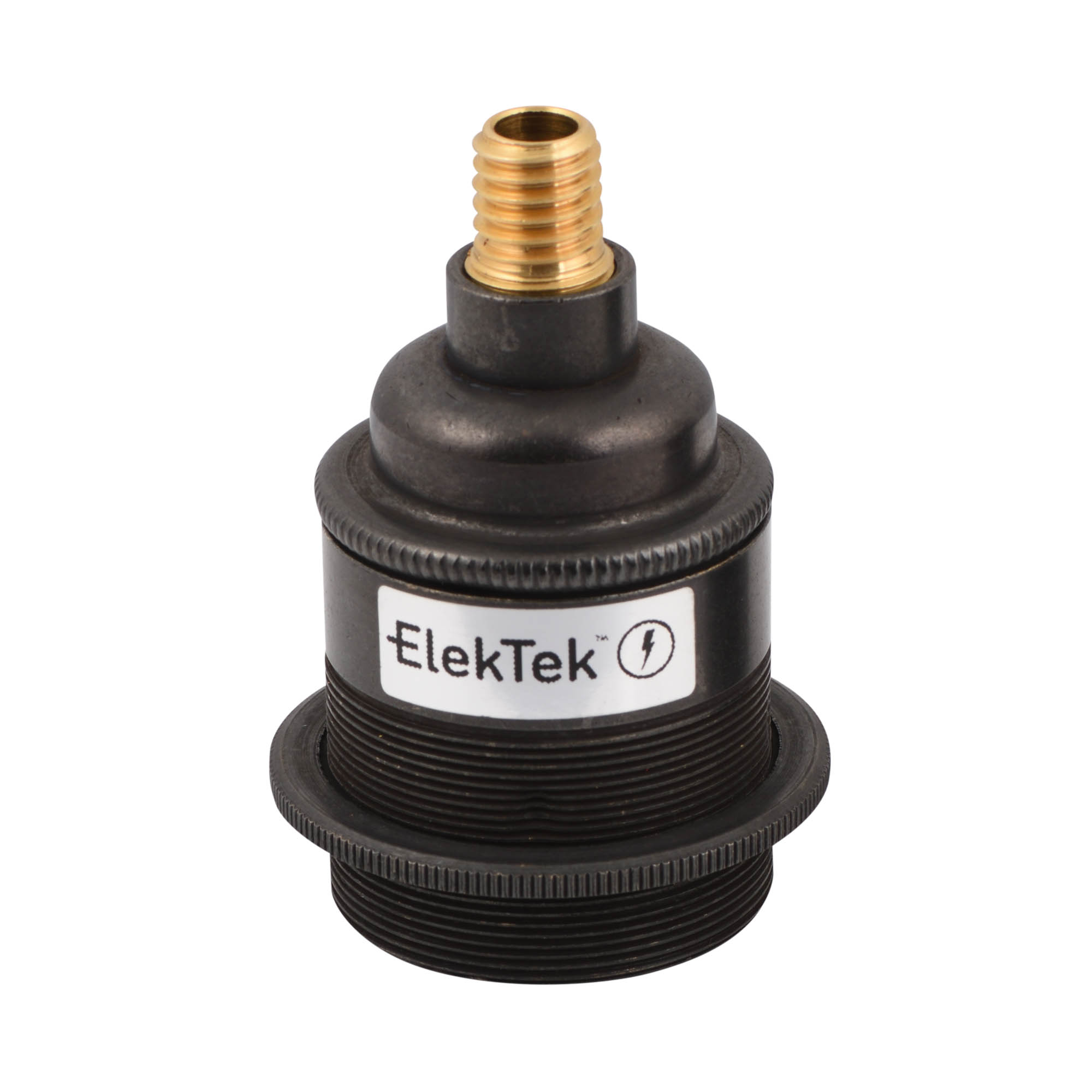ElekTek ES Edison Vite E27 Portalampada con serracavo e gonna liscia ideale per lampadine a filamento vintage Bronzo ElekTek ES Edison Vite E27 Portalampada con serracavo e gonna liscia ideale per lampadine a filamento vintage Bronzo