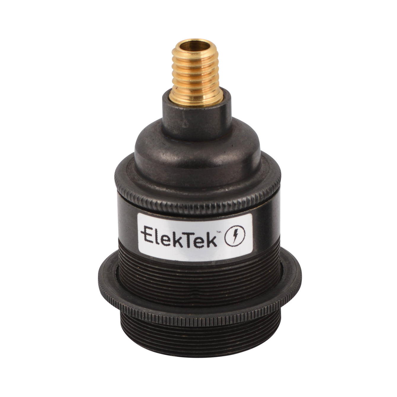 ElekTek ES Edison Screw E27 Lamp Holder Shade Ring With Wood Nipple Brass - Buy It Better 