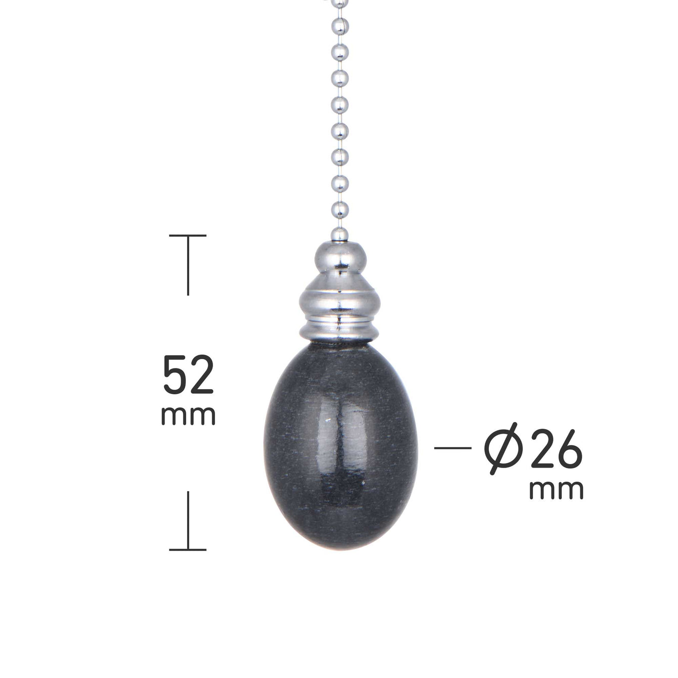 ElekTek Light Pull Chain Marble Egg Drop Chrome With 80cm Matching Chain 