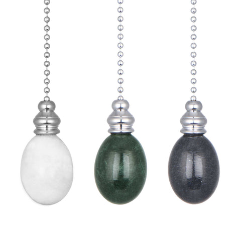 ElekTek Light Pull Chain Marble Egg Drop Chrome With 80cm Matching Chain