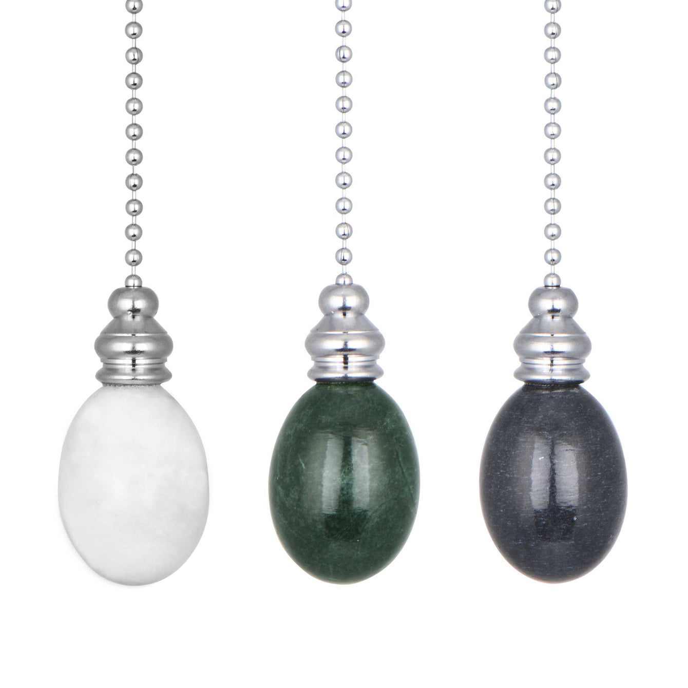 ElekTek Light Pull Chain Marble Egg Drop Chrome With 80cm Matching Chain Green