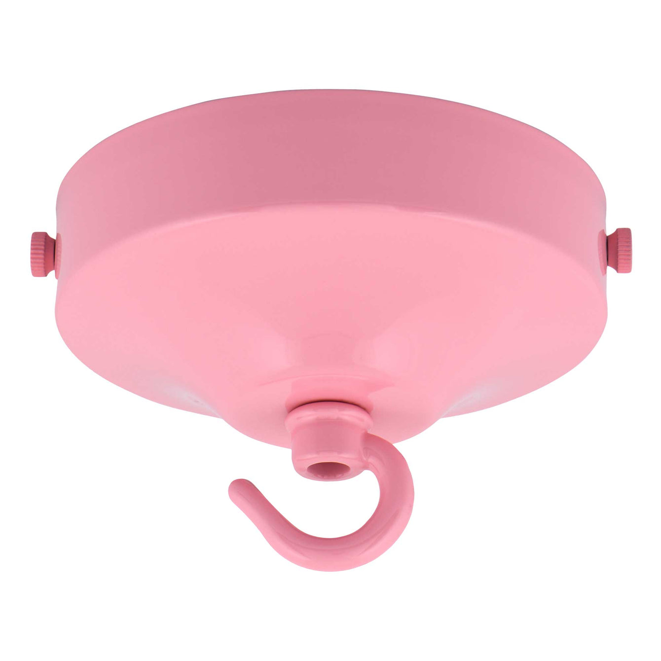 ElekTek 100mm Diameter Convex Ceiling Rose with Strap Bracket and Hook Metallic and Powder Coated Finishes 