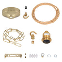 ElekTek Premium Pendant Light Kit DIY 100mm Convex Ceiling Rose, Chain, Twisted Flex and Lamp Holder E27 Shade Ring Hook - Buy It Better