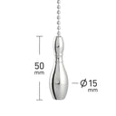 ElekTek Light Pull Chain Chrome Bowling Pin With 80cm Matching Chain - Buy It Better