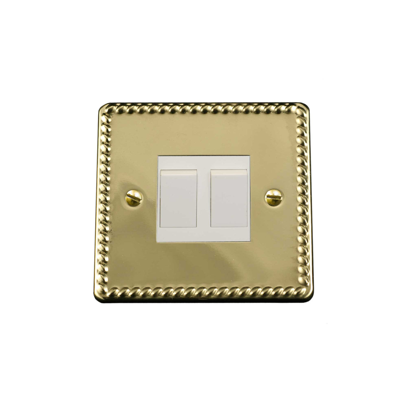 ElekTek Light Switch Conversion Cover Plate Georgian Brass Single Double - Buy It Better 