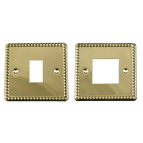 ElekTek Light Switch Conversion Metal Cover Plate Georgian Rope Brass No Wiring Single/Double