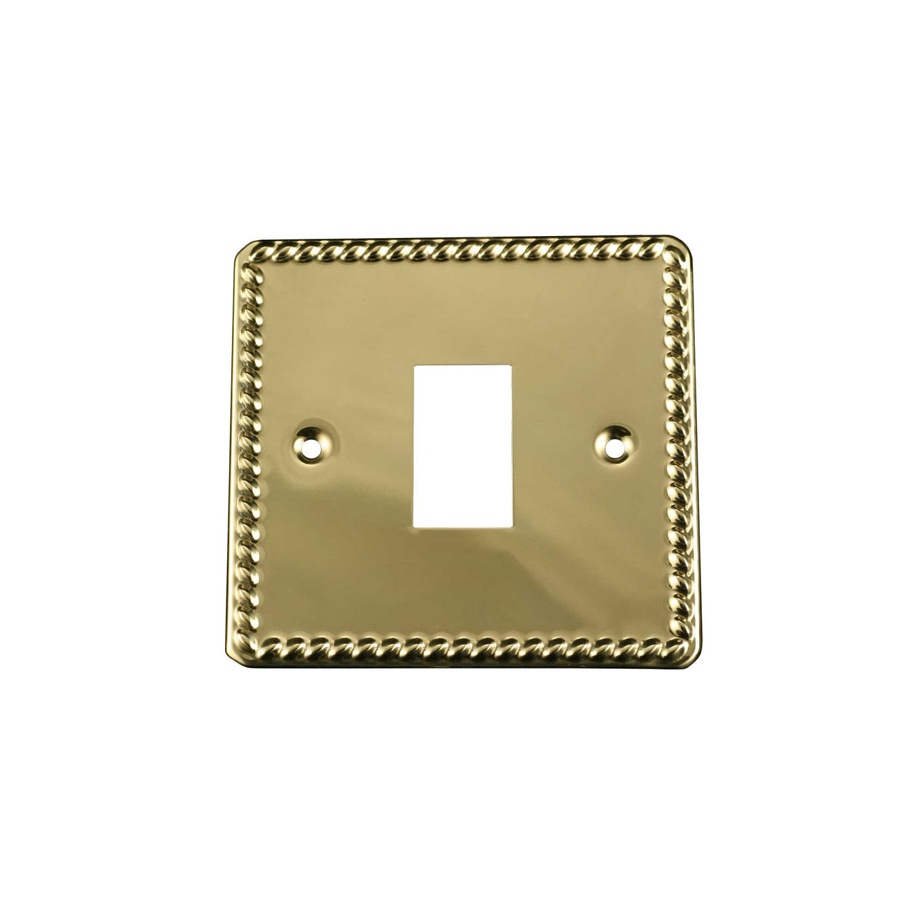 ElekTek Light Switch Conversion Metal Cover Plate Georgian Rope Brass No Wiring Single/Double Double