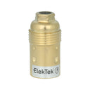 ElekTek SES E14 Lamp Holder 10mm Entry Small Edison Screw Earthed Plain Skirt Cord Grip Brass - Buy It Better