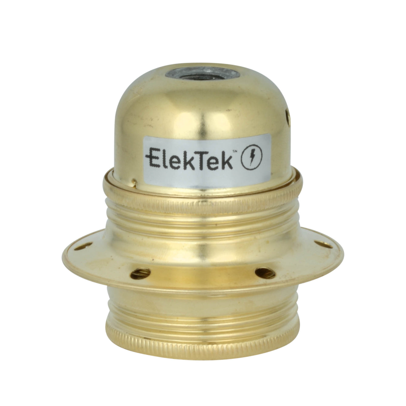 ElekTek ES Edison Screw E27 Economy Cord Grip Lamp Holder With Shade Ring - Buy It Better Nickel