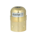 ElekTek ES Edison Screw E27 Economy Lamp Bulb Holder With Cord Grip Plain Skirt Brass and Nickel Plated Steel - Buy It Better