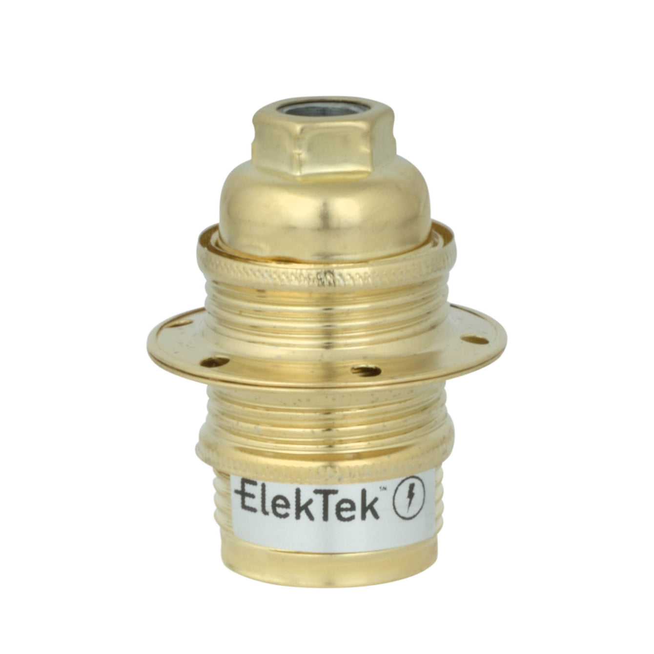 ElekTek SES E14 Lamp Holder 10mm Entry Small Edison Screw Earthed With Shade Rings Cord Grip Brass - Buy It Better Copper