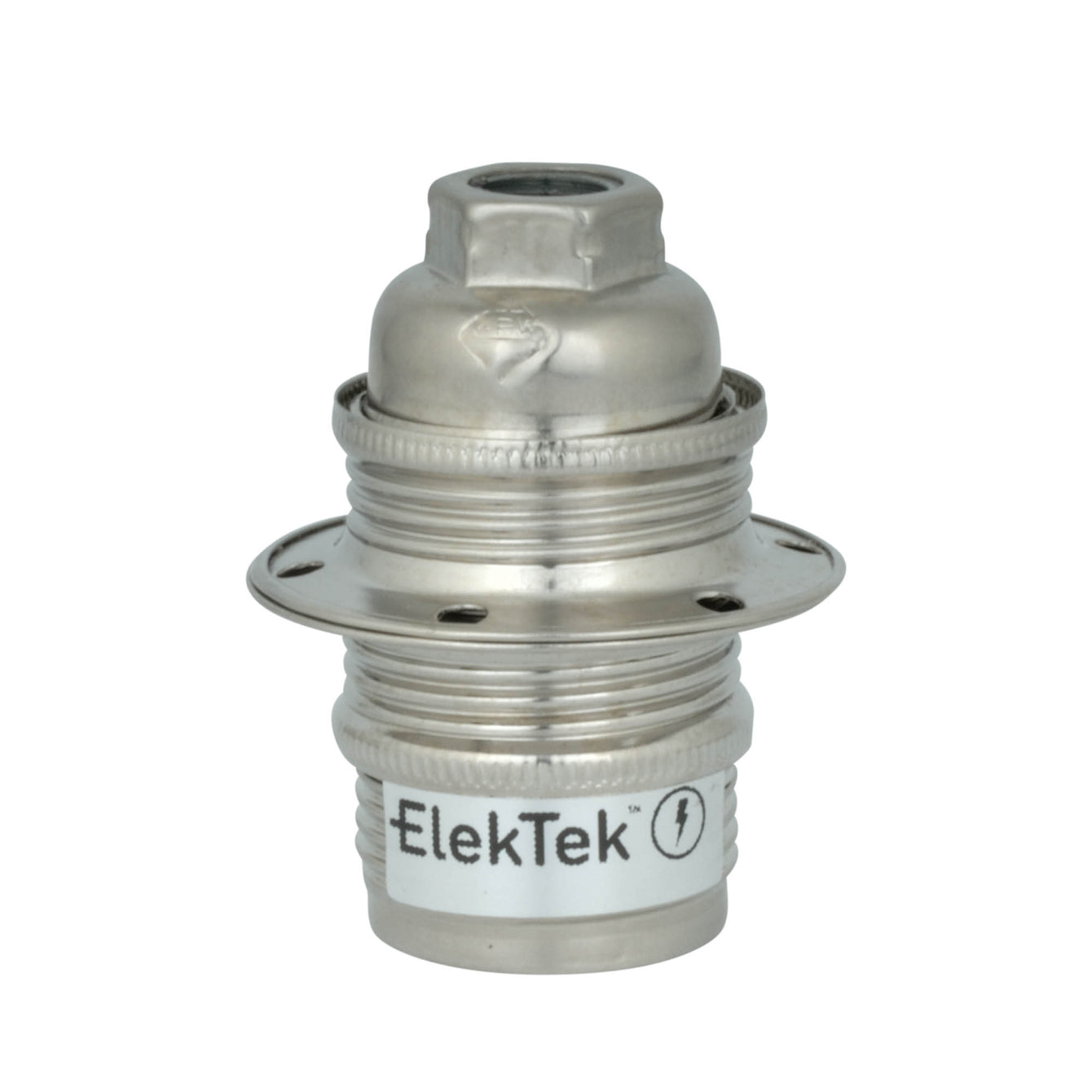 ElekTek SES E14 Lamp Holder 10mm Entry Small Edison Screw Earthed With Shade Rings Cord Grip Brass - Buy It Better 