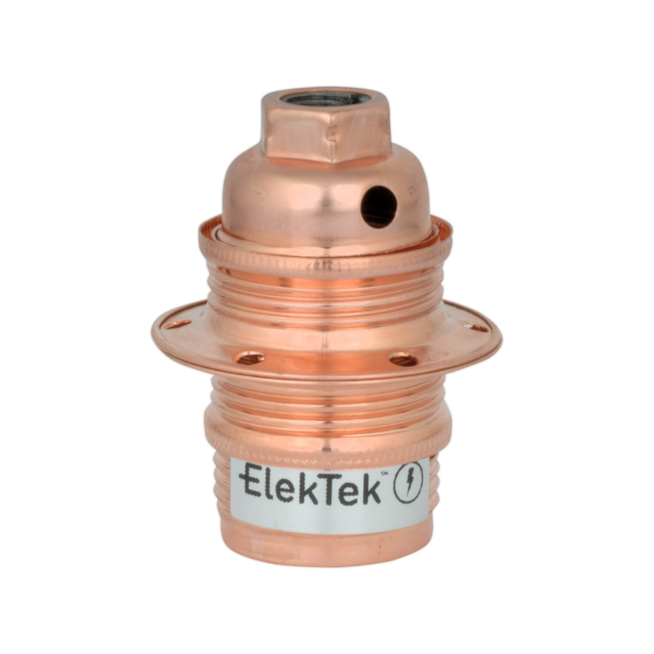 ElekTek SES E14 Lamp Holder 10mm Entry Small Edison Screw Earthed With Shade Rings Cord Grip Brass - Buy It Better 