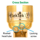 ElekTek Premium Lamp Kit Antique Brass Unswitched B22 Lamp Holder with Flex and 3A UK Plug - Buy It Better