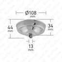 ElekTek 108mm Diameter Ceiling Rose with Cord Grip Metallic Finishes Powder Coated Colours For Light Fittings and Chandeliers