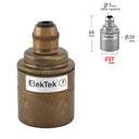 ElekTek ES Edison Screw E27 Cord Grip Pendant Lamp Holder Plain Skirt Brass - Buy It Better