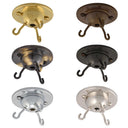 ElekTek 3 Hook Ceiling Rose Plate Suspended Light Fittings Inverted Shades and Chandeliers Traditional Metallic Finishes