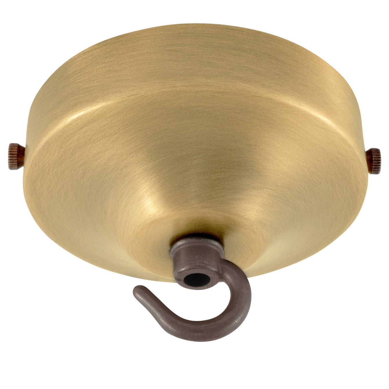 ElekTek 100mm Diameter Convex Ceiling Rose with Strap Bracket and Hook Metallic and Powder Coated Finishes Fusion Bronze