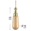 ElekTek Light Pull Chain Wooden Drop With 80cm Matching Chain - Buy It Better