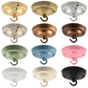 ElekTek 108mm Diameter Ceiling Rose with Hook Metallic Finishes Powder Coated Colours For Light Fittings and Chandeliers