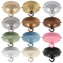 ElekTek 100mm Diameter Convex Ceiling Rose with Strap Bracket and Hook Metallic and Powder Coated Finishes