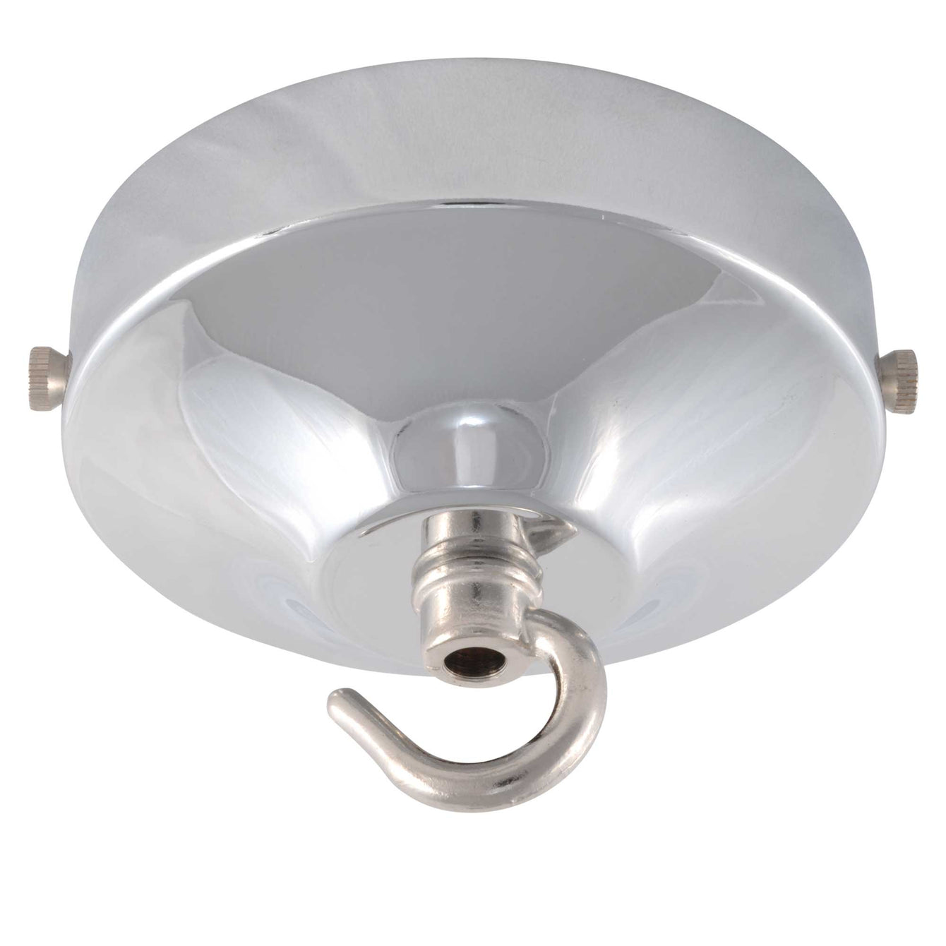 ElekTek 100mm Diameter Convex Ceiling Rose with Strap Bracket and Hook Metallic and Powder Coated Finishes Willow Green