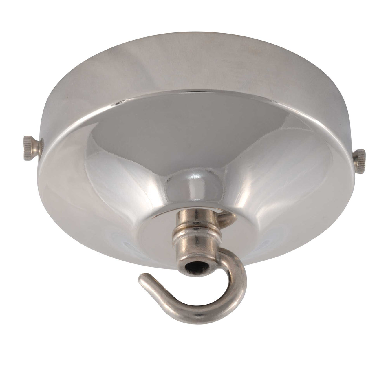 ElekTek 100mm Diameter Convex Ceiling Rose with Strap Bracket and Hook Metallic and Powder Coated Finishes Dawn Blue