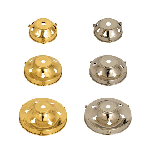 ElekTek Glass Lamp Shade Gallery Fitting for 10mm Fittings 3 Sizes Brass