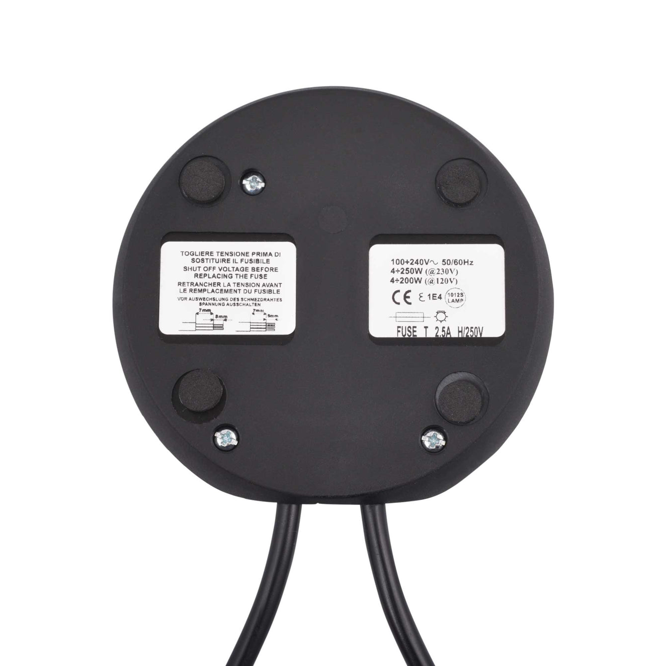 ElekTek LED Compatible Universal In Line Foot Dimmer Switch 240v AC 3 Core Suitable For LED CFL & Incandescent Bulbs Black 