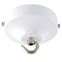 ElekTek 100mm Diameter Convex Ceiling Rose with Strap Bracket and Hook Metallic and Powder Coated Finishes