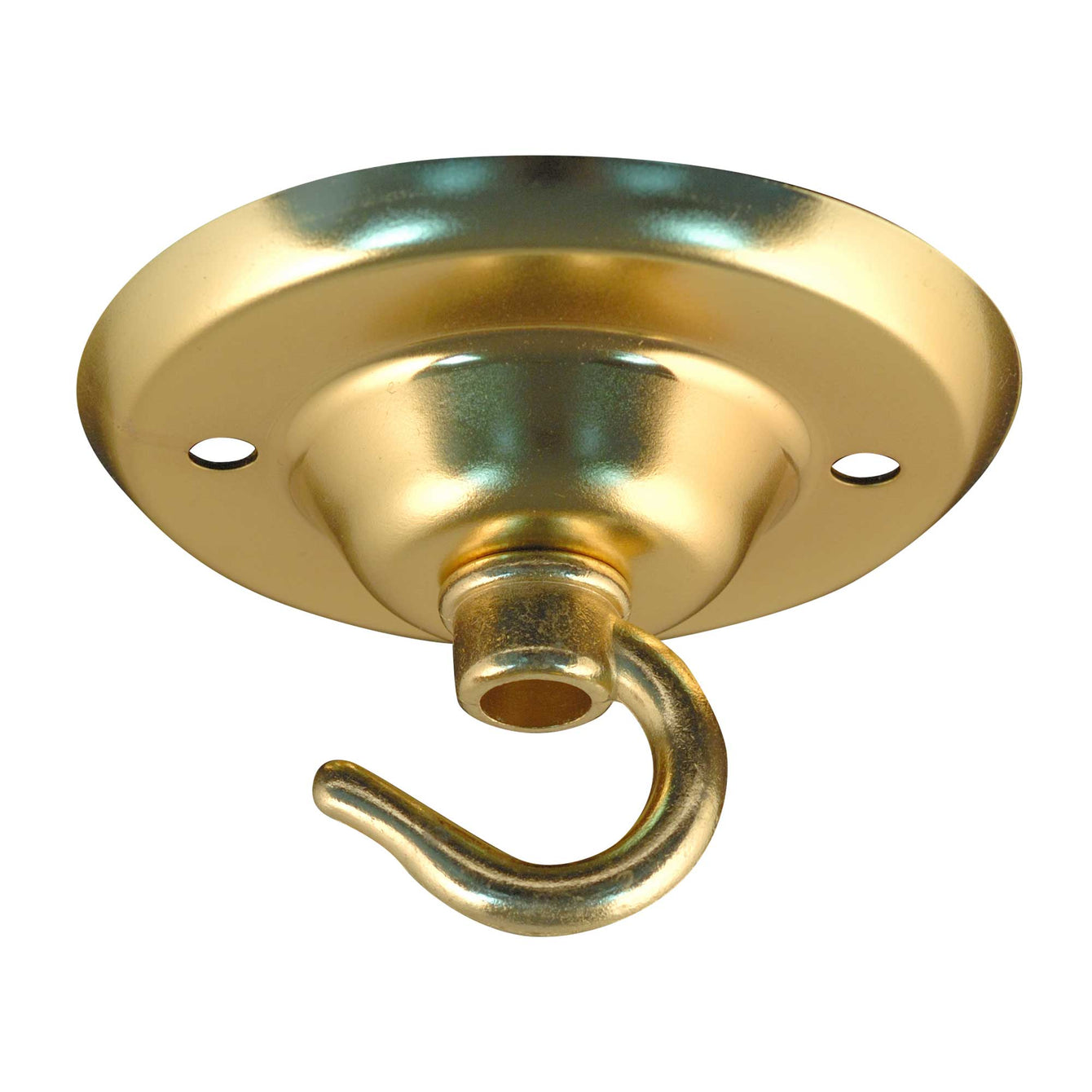 ElekTek 75mm Diameter Ceiling Plate with Hook Metallic Finishes Powder Coated Colours Antique Brass