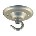 ElekTek 75mm Diameter Ceiling Plate with Hook Metallic Finishes Powder Coated Colours