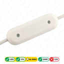 ElekTek LED Compatible Universal In Line Push Button Dimmer Switch 240v AC 2 Core Suitable For LED CFL & Incandescent Bulbs White