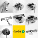 ElekTek 100mm Diameter Convex Ceiling Rose with Strap Bracket and Hook Metallic and Powder Coated Finishes