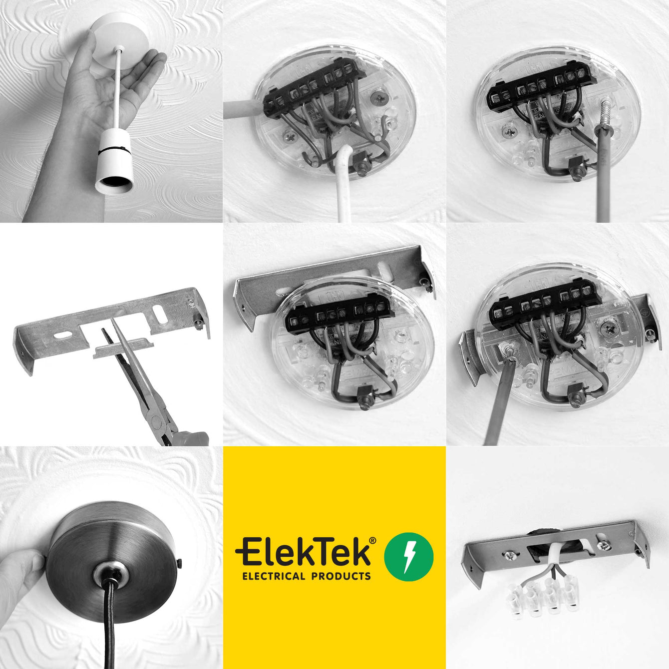 ElekTek 100mm Diameter Convex Ceiling Rose with Strap Bracket and Cord Grip Metallic Finishes Powder Coated Colours Fusion Bronze
