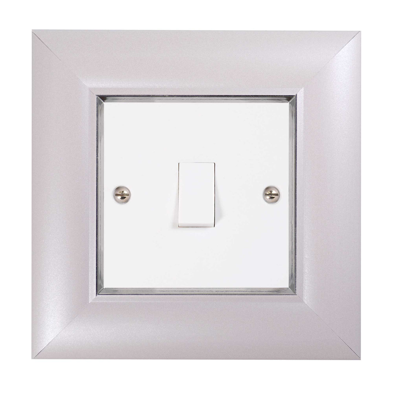 ElekTek Decorative Switch Surround Frame Cover Finger Plate Manhattan Pearl Cream Gloss