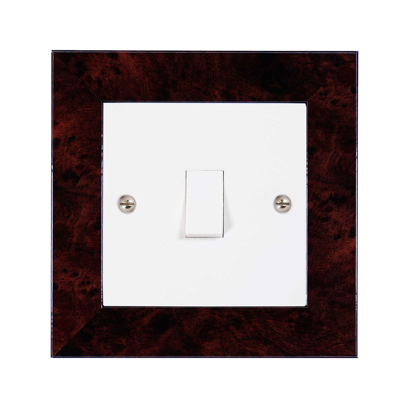 ElekTek Decorative Switch Surround Frame Cover Finger Plate Modena Dark Wood Effects 